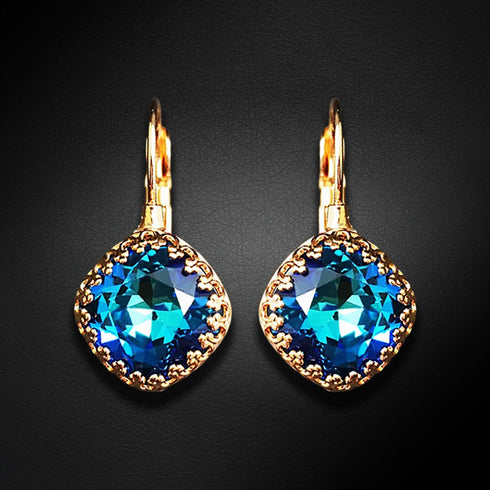 Auskarai "Vintāžš IV (Bermuda Blue)" su Swarovski™ kristalais